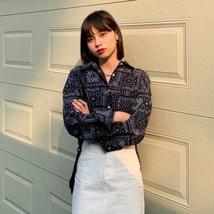 Brand new white denim skirt